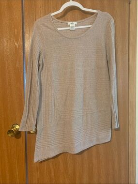 Isela Taupe Ribbed Long Sleeve Tunic